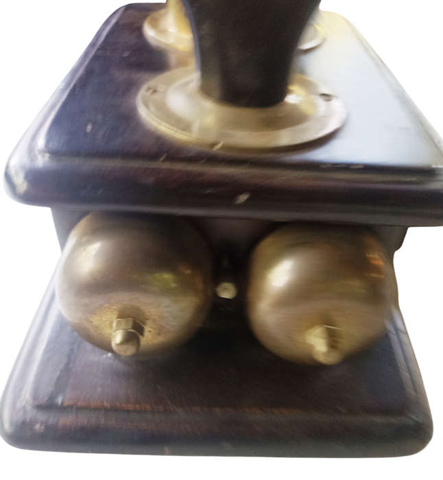 Antique Wall mounted wooden rotary dial Phone GCE Company Made in London England-rewired