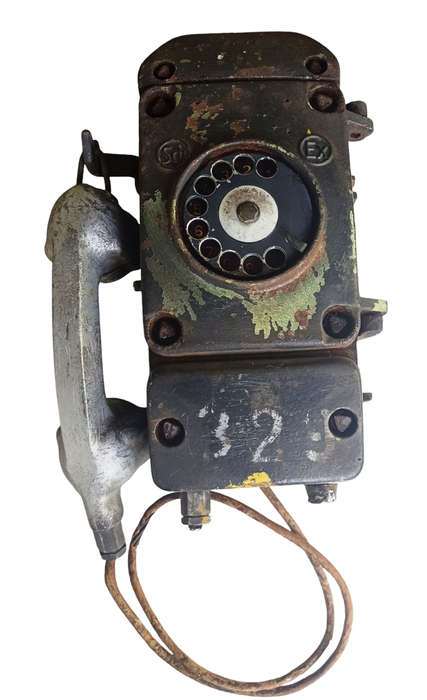 Antique big heavy Metal(10kg`s+) Analog public/Industrial Phone with rotary dial(work)metal handset