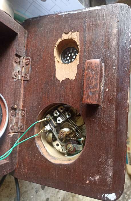 Antique Wall mounted wooden rotary dial Phone GCE Company Made in London England-rewired