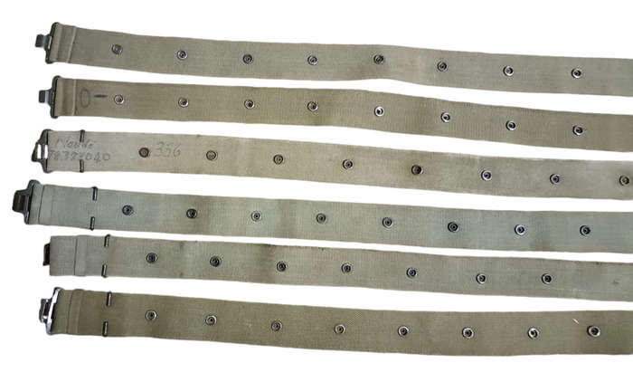 5  Border War period webbing belts-to buy per belt- (3 x 112 cm and 2 x 96 cm)