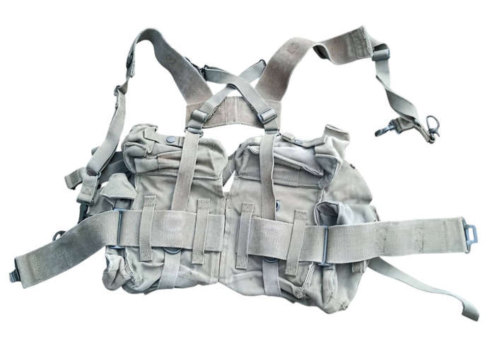 Old Army 1970's green canvas webbing with different pouches