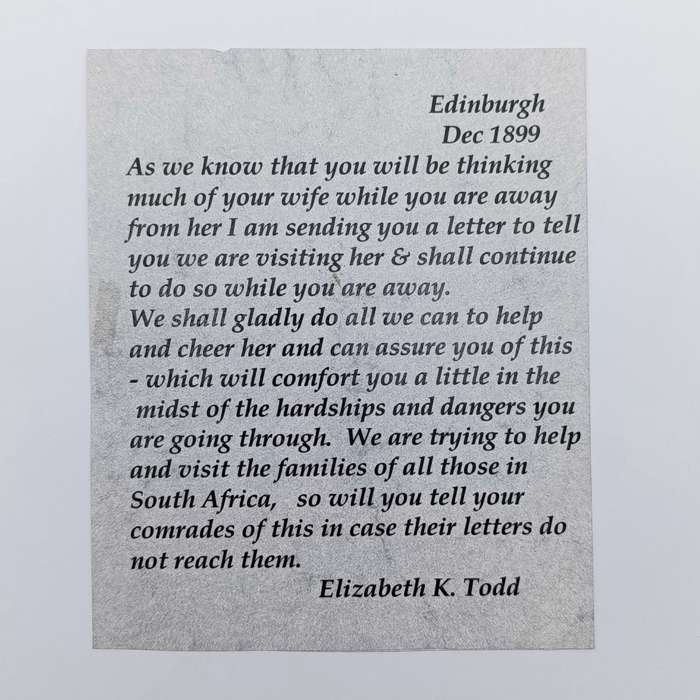 Boer War letter card from Edinburgh Scotland to Pretoria South Africa through Cape Town Durban