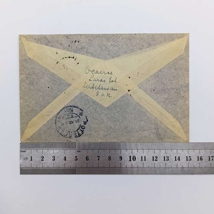 Airmail cover from Serbalawan Dutch East Indies to Middelburg Netherlands 13 December 1933
