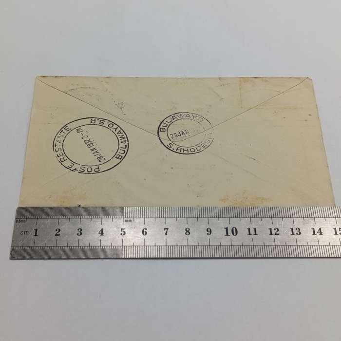 Airmail cover from Pietersburg South Africa to Bulawayo Rhodesia 28 January 1932
