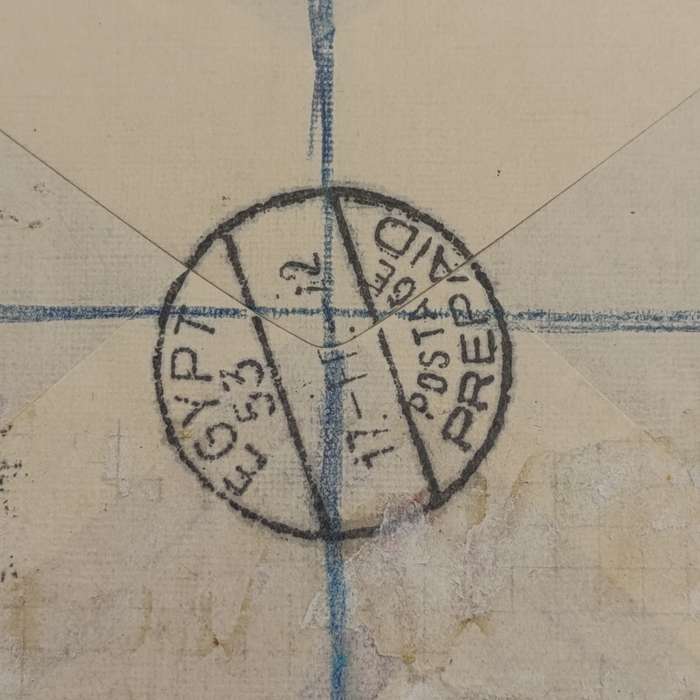 Registered airmail cover Egypt to South Africa with British, South African and U.S Stamps