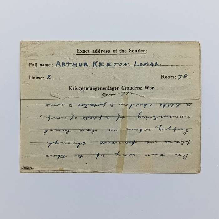 Prisoner of War letter from Graudenz Poland to Heilbron, South Africa with various prison camp