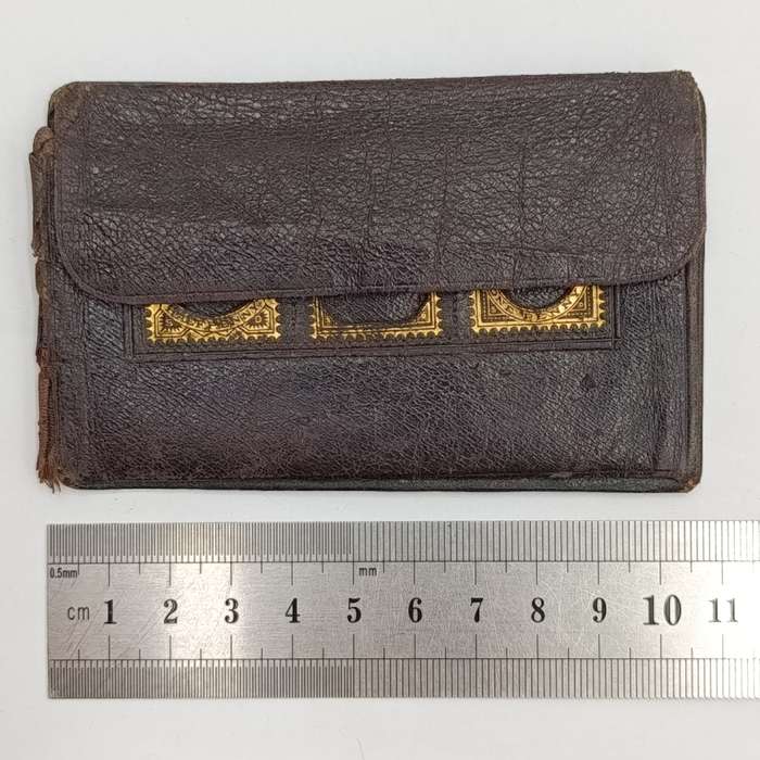 Antique leather stamp wallet