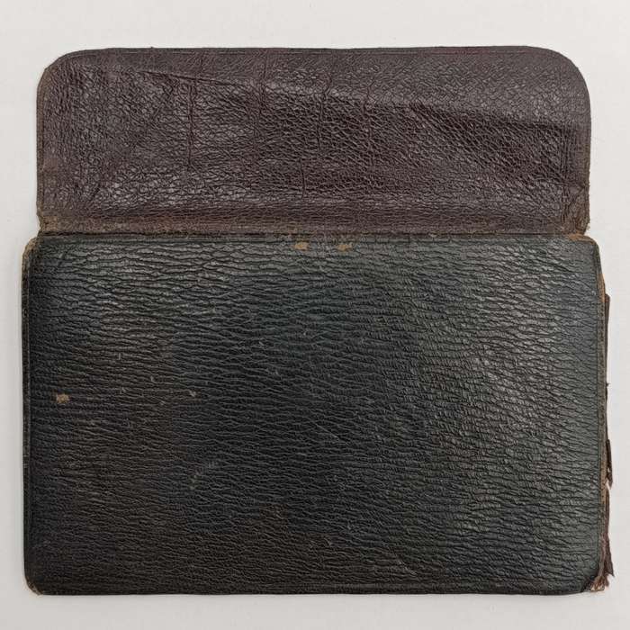 Antique leather stamp wallet
