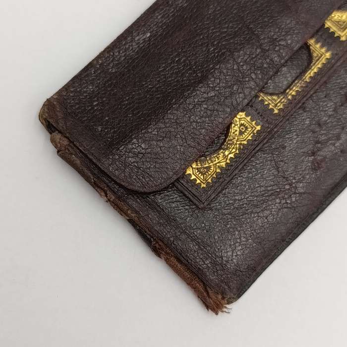 Antique leather stamp wallet