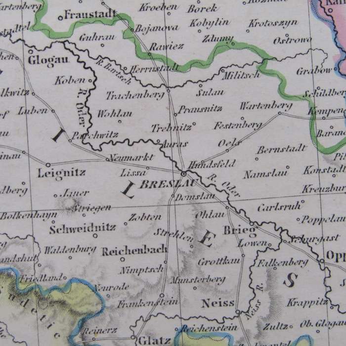 Original 1830`s map of Germany, Prussian Dominions - published by W. Lizars, Edinburgh - 57 x 47cm