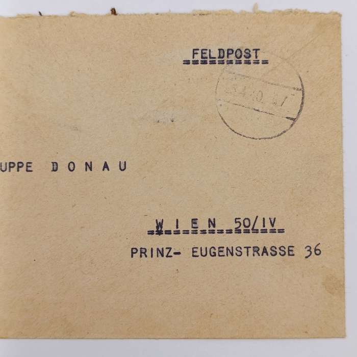 WW2 German Feldpost 37081 cover to Vienna, Austria - Posted by Hermann Puchner