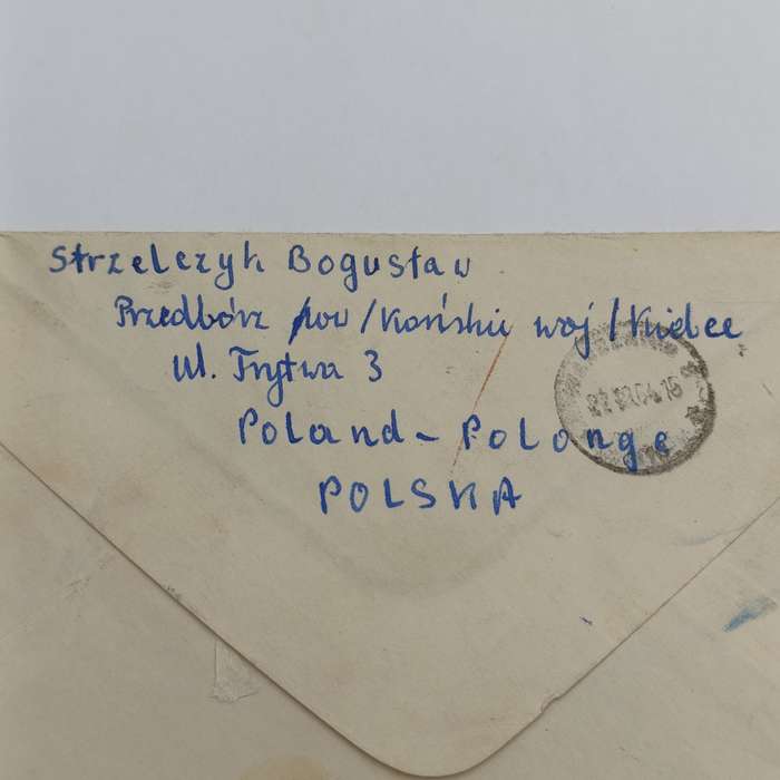 Registered airmail cover from Przedborz, Poland to Cape Town South Africa