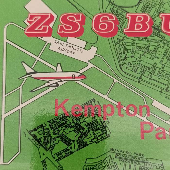 Jan Smuts Airport - Kempton Park 1981 QSL radio amateur card
