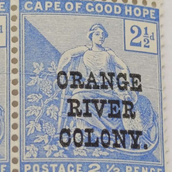 Orange River colony 2 1/2d Block of 4 Paper flaw bottom stamps