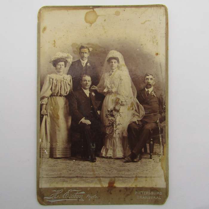 Antique photo late 1800's taken at Pietersburg, Transvaal of married couple
