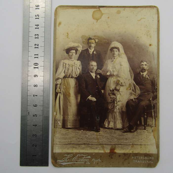 Antique photo late 1800's taken at Pietersburg, Transvaal of married couple