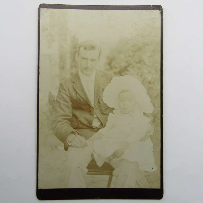 Antique photo of father and daughter - dating late 1800's