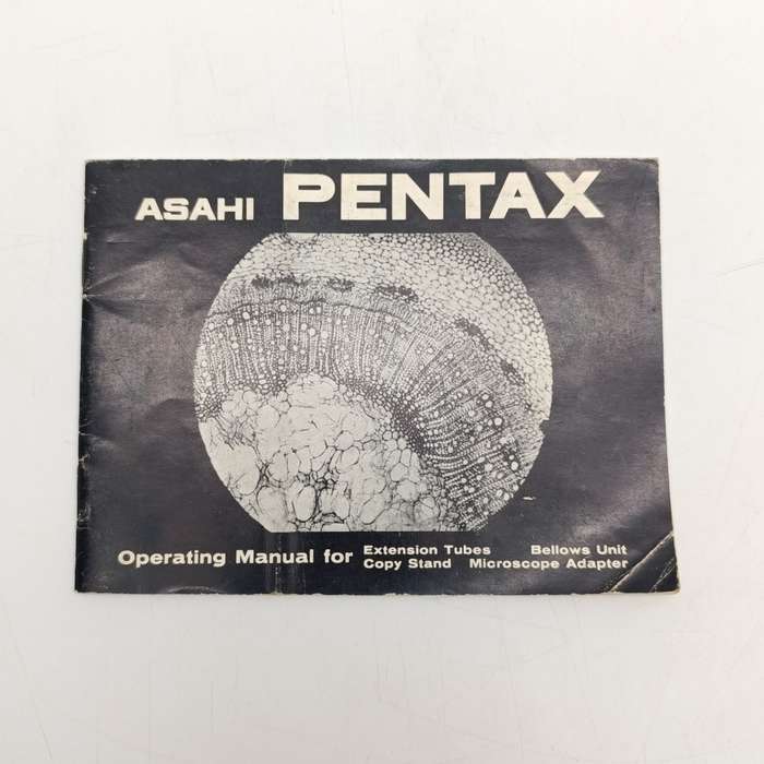 ASAHI Pentax original manual for Extension tubes, Bellows, Microscope adapter