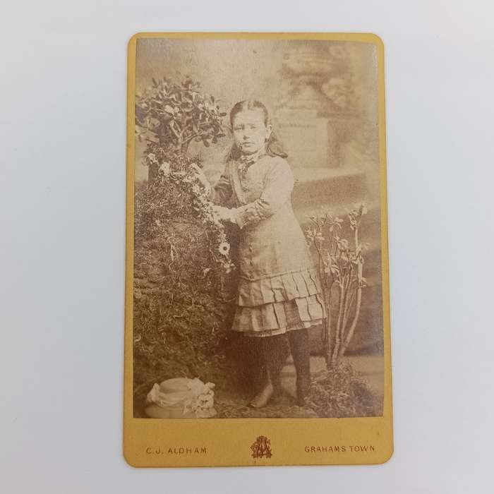 Late 1800's photo of young lady taken by CJ Aldham of Grahamstown, South Africa