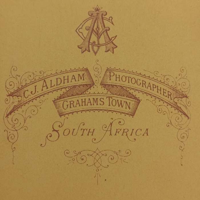 Late 1800's photo of young lady taken by CJ Aldham of Grahamstown, South Africa