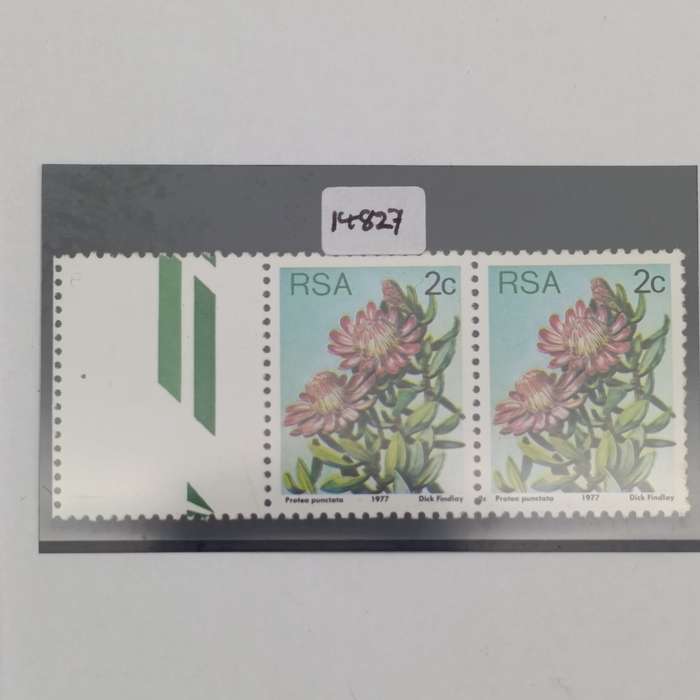 South Africa 1977 2c protea (SACC 419) unused marginal pair