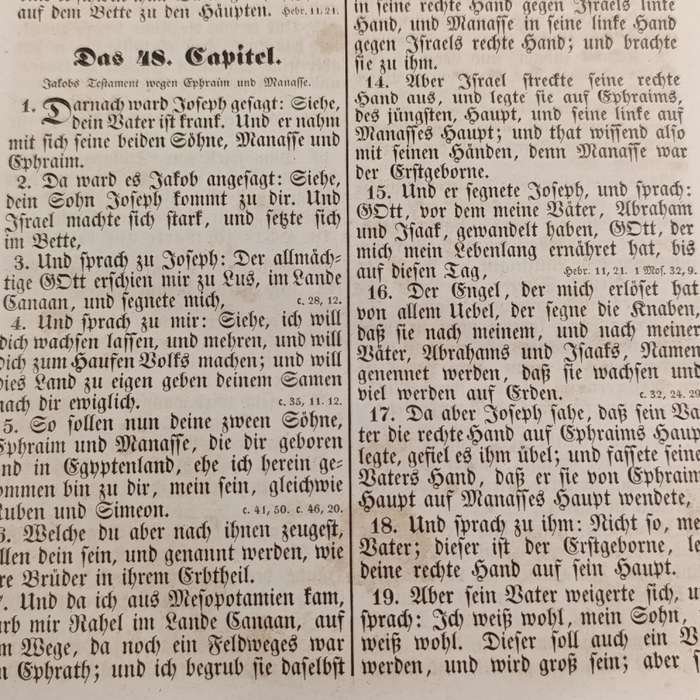 Antique German Bible - Old and New Testament by Martin Luther - circa 1800's