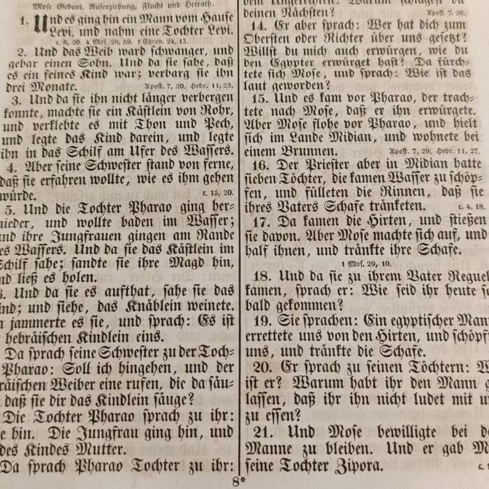 Antique German Bible - Old and New Testament by Martin Luther - circa 1800's