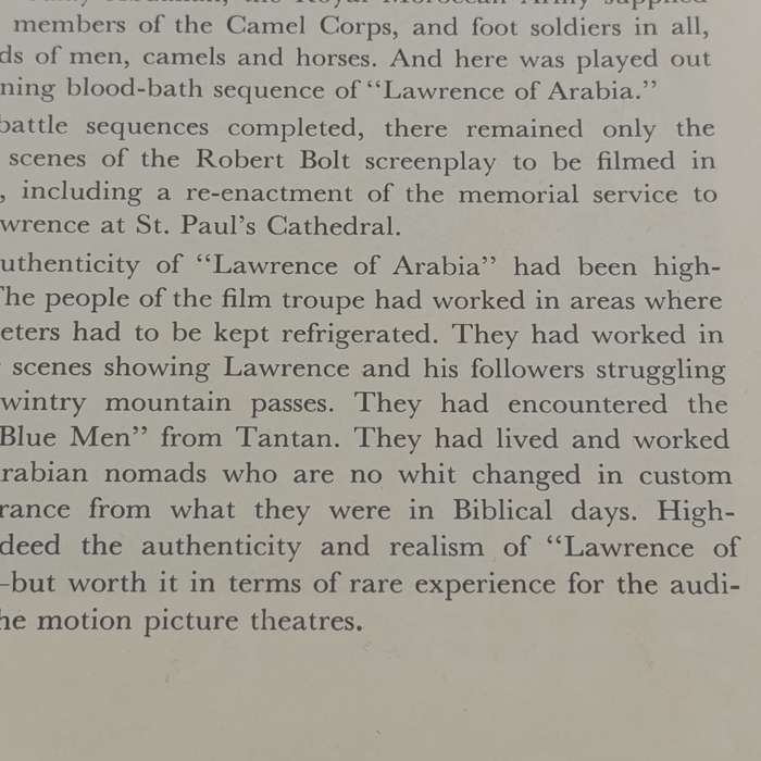 Columbia Pictures original Lawrence of Arabia booklet 1962 - well used
