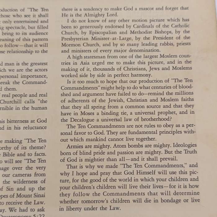 Original Brochure for the film - The Ten Commandments - Charlton Heston