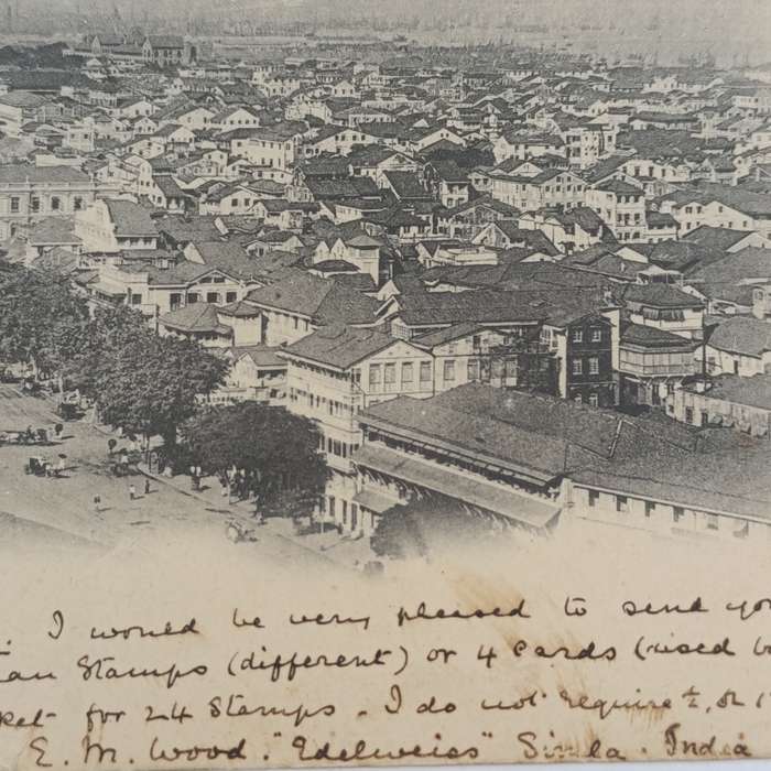 1906 Postcard from SIMLA, India to Koonap, Cape of Good Hope through Fort Beaufort