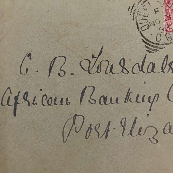 1898 letter Queenstown to Port Elizabeth - 2 Cape of Good hope one penny stamps