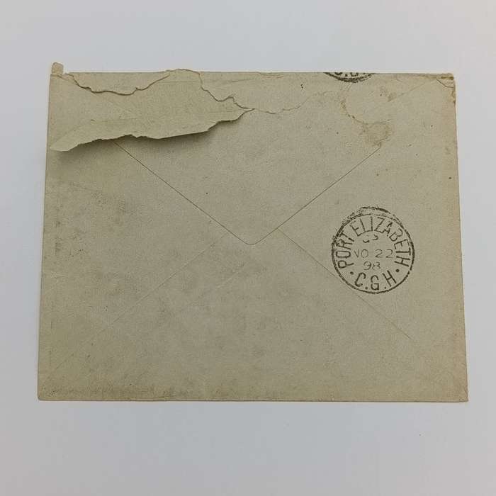 1898 letter Queenstown to Port Elizabeth - 2 Cape of Good hope one penny stamps