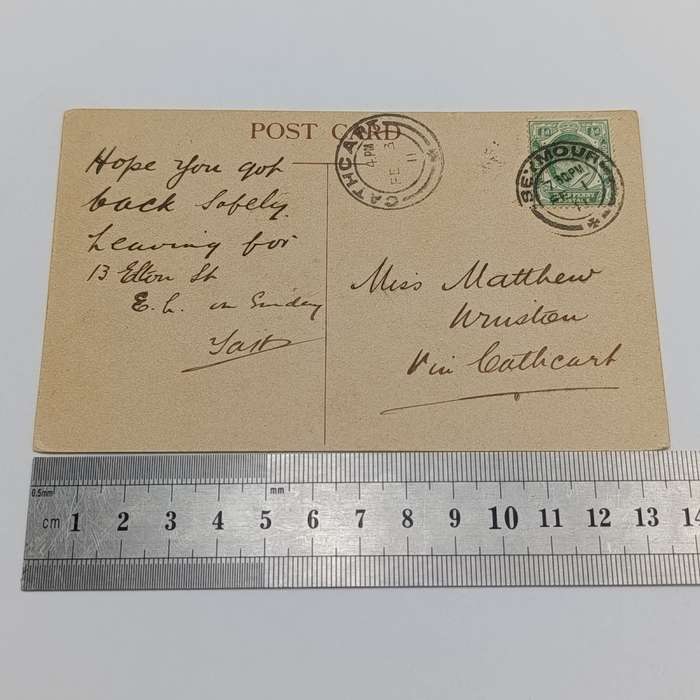 1911 postcard Seymour to Cathcart - Ciskei forerunner - Picture of F Sheppard & Co's shop