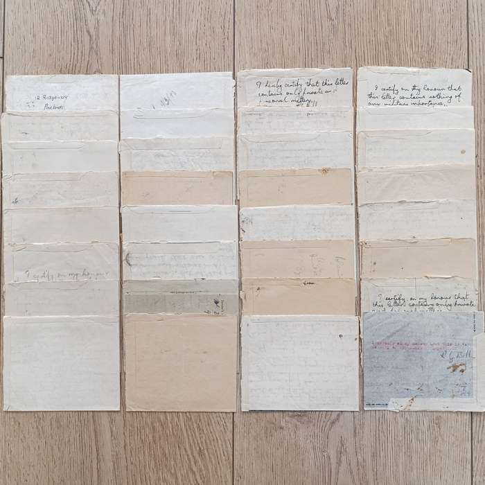 Lot of 31 WW2 period letter cards sent to miss (Staff Sgt) ML Tennant stationed in Simonstown