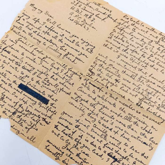Lot of 31 WW2 period letter cards sent to miss (Staff Sgt) ML Tennant stationed in Simonstown