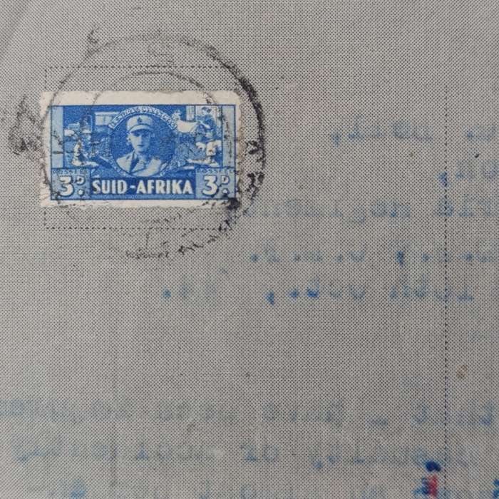 WW2 Air letter sent by Robin Bell to his sister May Strydom.