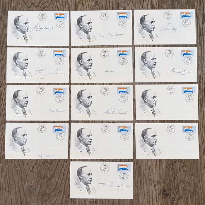 Lot of 13 AG Visser First Day covers issued 1978 - signed by South African poets and writers