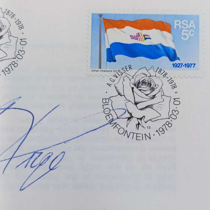 Lot of 13 AG Visser First Day covers issued 1978 - signed by South African poets and writers