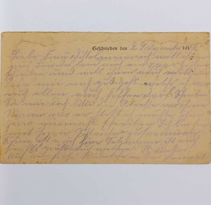WW1 Feldpostkarte 103 Inf Division 1st Batallion 4th Company 30 December 1916