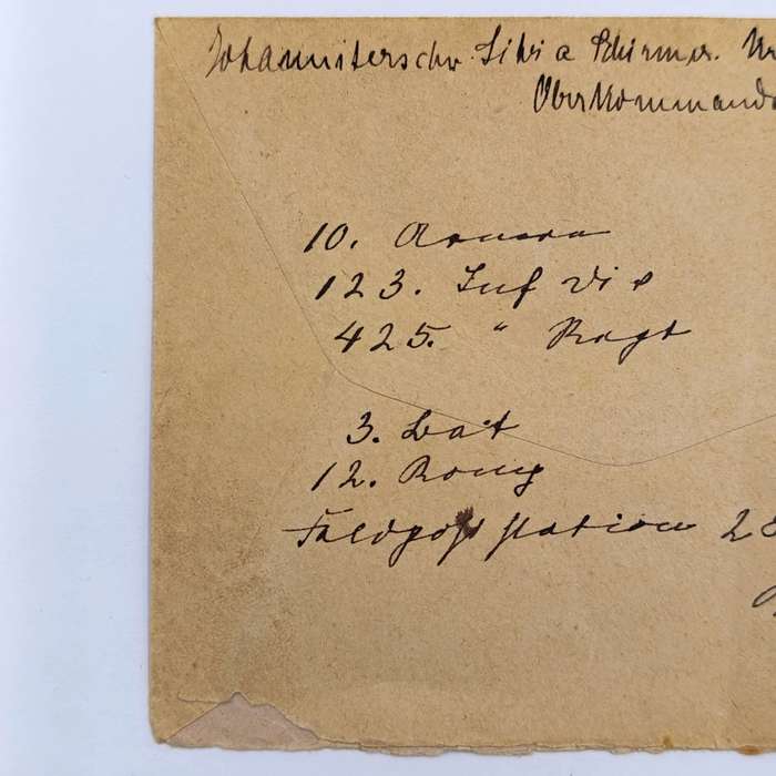 1916 WW1 Feldpost wartime cover to Marburg Feldpoststation no. 22.