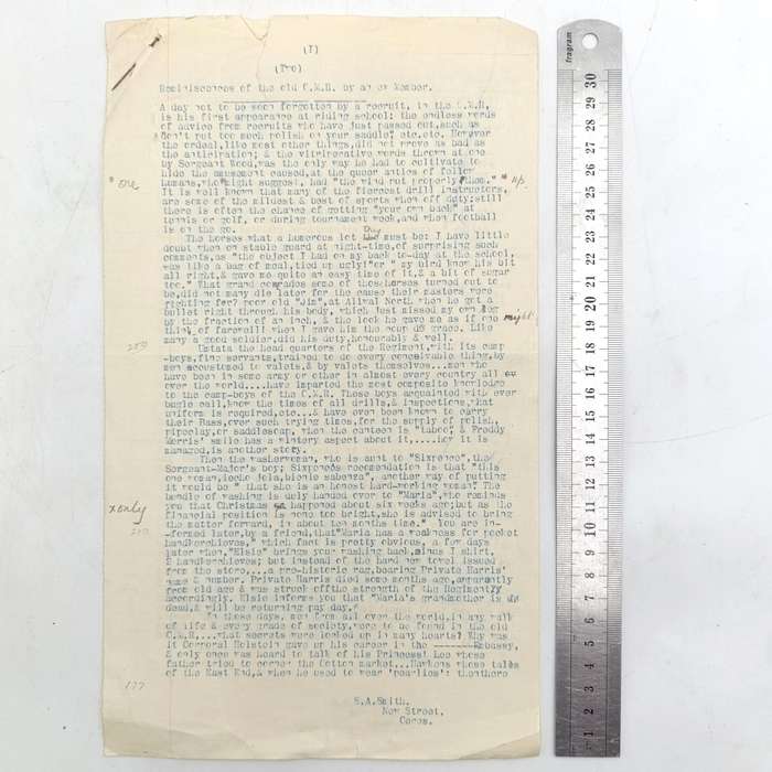 Reminiscences of the old Cape Mounted Rifles by soldier S.A. Smith of Ceres, An original document