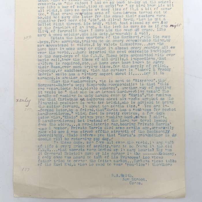 Reminiscences of the old Cape Mounted Rifles by soldier S.A. Smith of Ceres, An original document