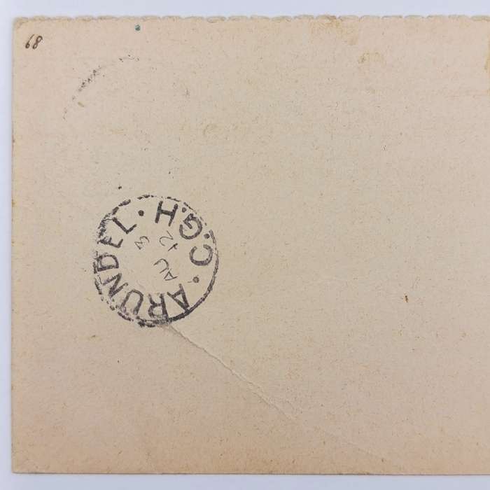 1912 Cape of Good Hope prepaid reply card posted ARUNDEL to Cape Town - very rare