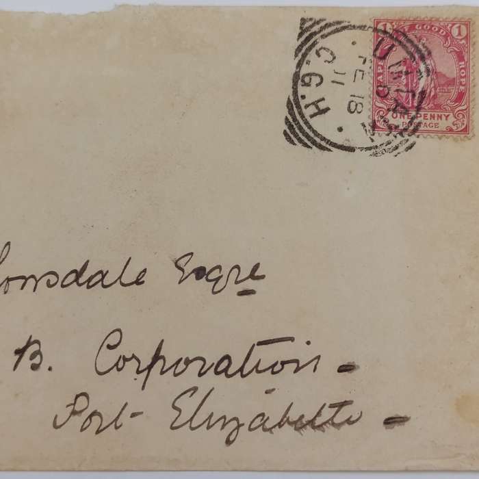 1911 Umtata Cape of Good Hope to Port Elizabeth cover