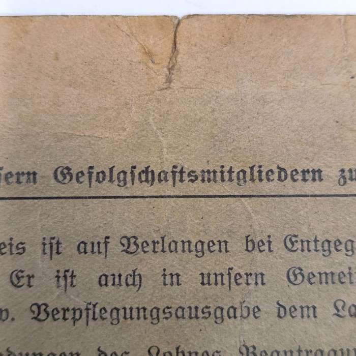 1941 WW2 Hamburg Proof of appointment as construction worker - Identification JCL Hoencamp