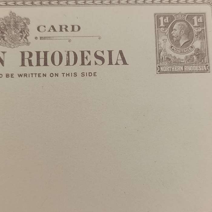 Unused postcard with prepaid postage 1d Northern Rhodesia