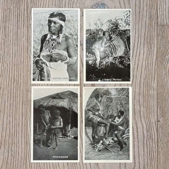 Twelve Glossy postcards of South African Native studies in original packaging