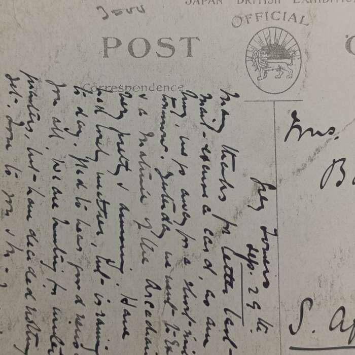 1910 Postcard Romford, England to Ashton, Cape Colony with one penny stamp
