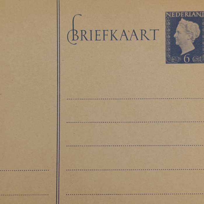 Netherlands briefkaart with 6 cent pre printed stamp - unused