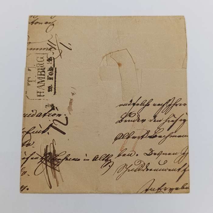 1844 letter from Lubeck to Leipzig forwarded through Hamburg